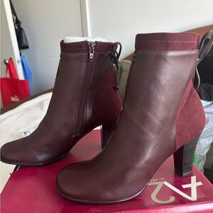 A2 By Aerosoles Rich Burgundy Heeled Boots